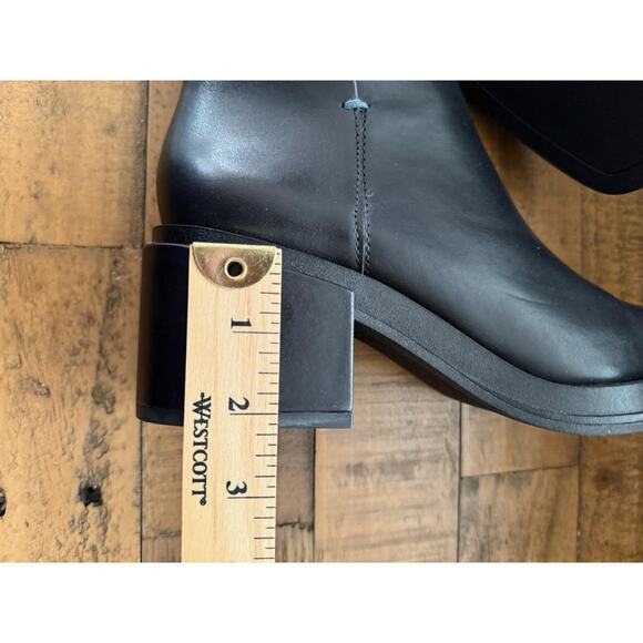 Franco Sarto Boots Women's SZ 8.5 Black Dalden Leather Ankle Booties Block Heel - Picture 11 of 13